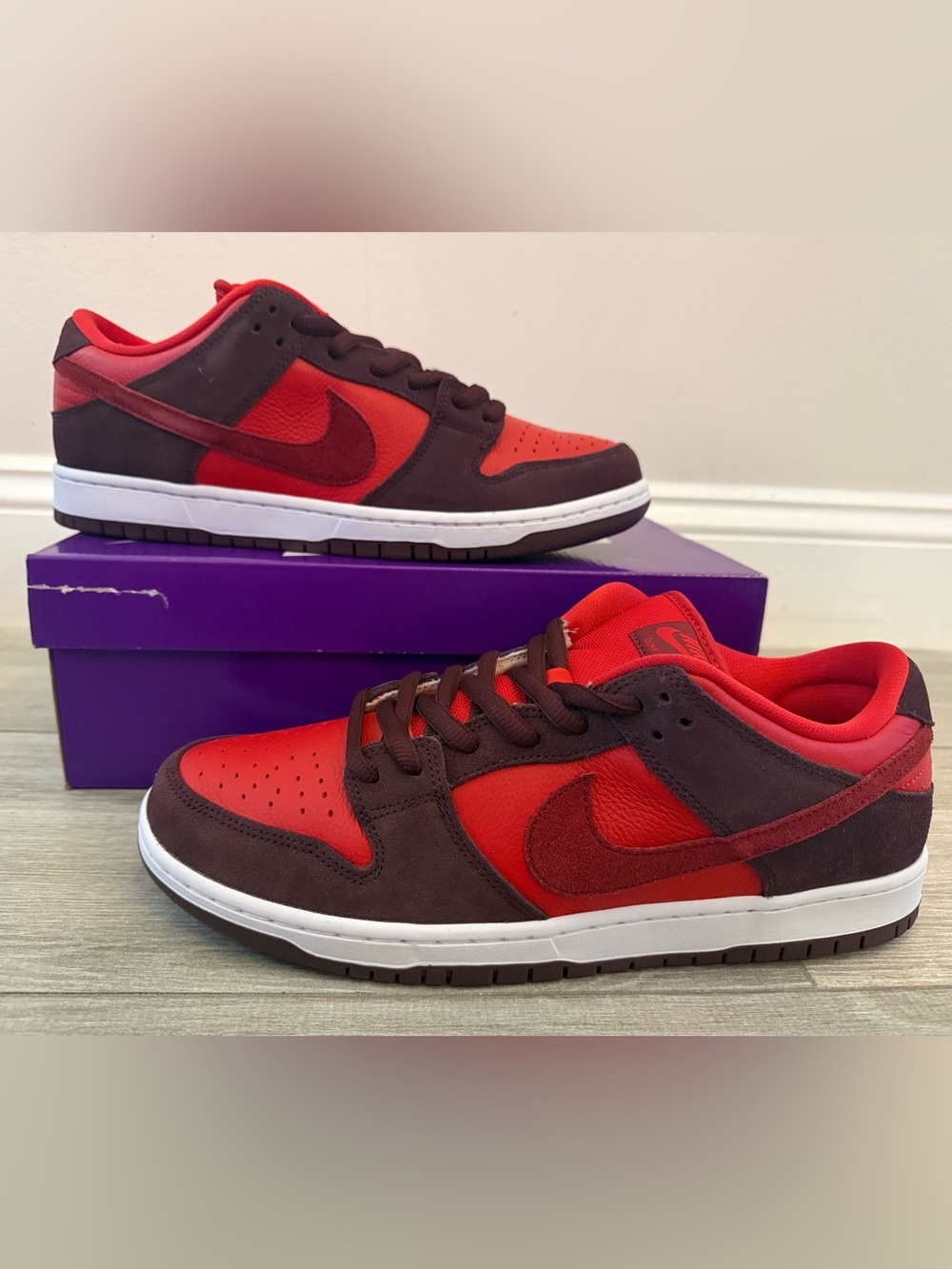 Nike SB Dunk Low Pro Fruity Pack Cherry DM0807-600 Burgundy Crush Team Red Sz 12